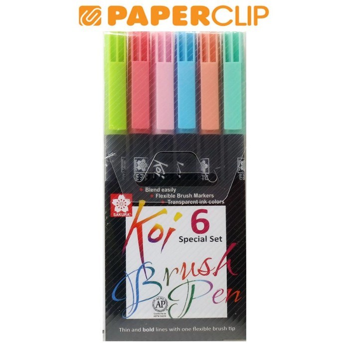 

Spidol Sakura Set Brush Pen Xbr-S6 Koi 6 Warna Pastel #Gratisongkir