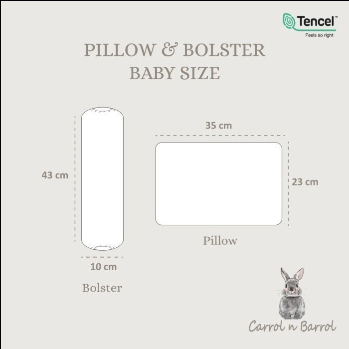 Carrol Baby Pillow & Bolster Baby Tencel - Bantal Guling Tencel Baby - Sleeping Animals Collections
