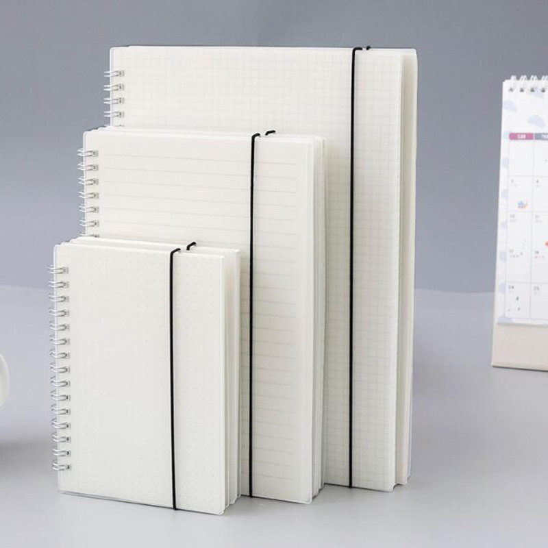 

A4/B5/A5/A6/ Scrub Pp Cover Transparent Horizontal Line White Paper Grid Dot Hand Account Book Strap