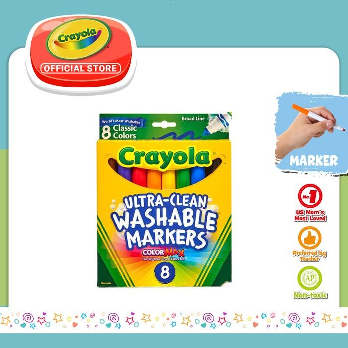 

Spidol Warna Crayola 8 Ct Classic Broad Line Markers U.C Washable #Gratisongkir