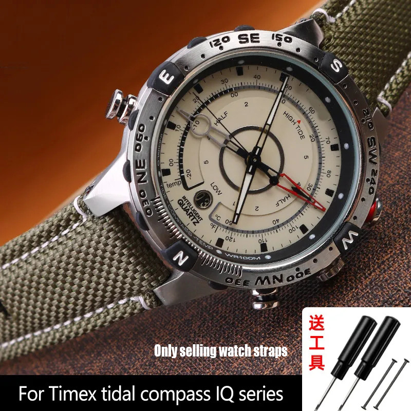 24*16Mm Bracelet For Timex Tidal Compass Canvas Watch Strap T2N721 Tw2T76500 76300 Tw2T6400 Men'S