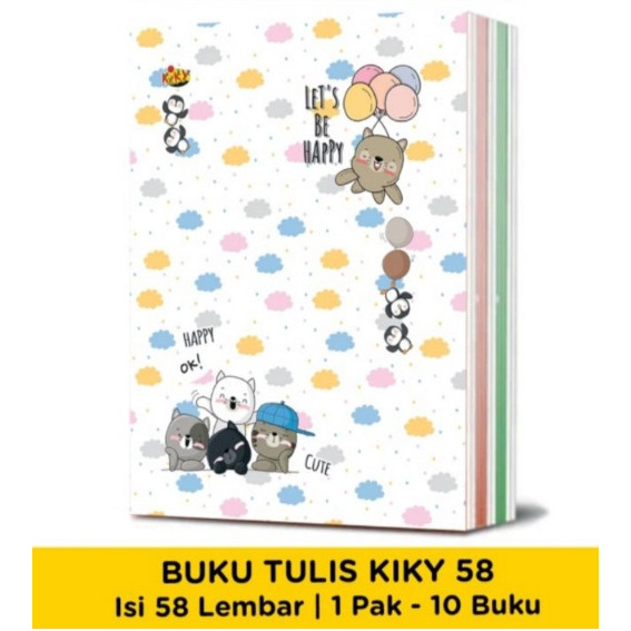

(1pak=10pc) BUKU TULIS KIKY isi 58 LEMBAR/ BUKU SEKOLAH ANAK