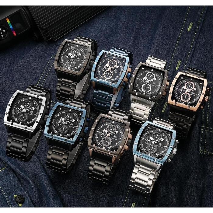 DISKON jam tangan Evans Jayden Jam Tangan Pria 9463-1 Rantai Stainless Steel Chronograph Kaca