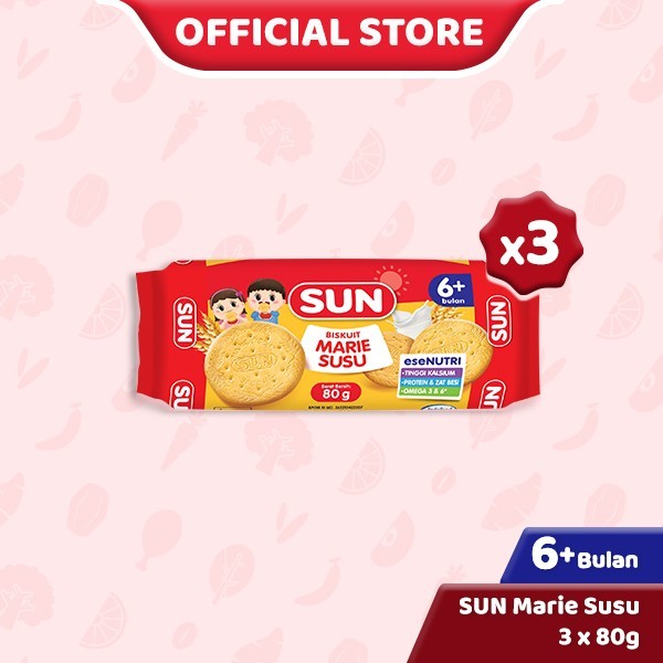 

PastikanTerjaminMutunya- 3 Pcs - SUN Biskuit Marie 80 Gr