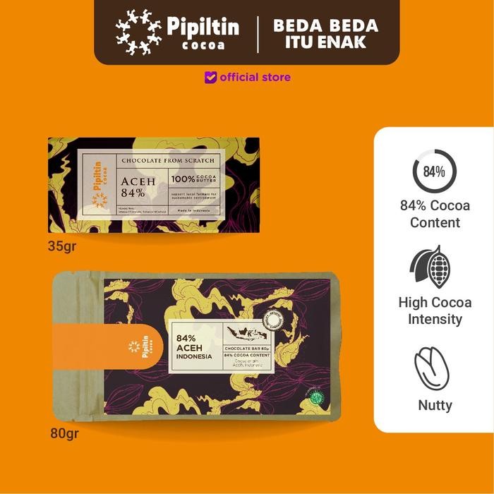 

PastikanTerjaminMutunya- Pipiltin Cocoa Dark Chocolate - Chocolate Bar Aceh 84%