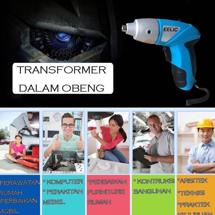 Ready EELIC Bor Baterai Tanpa Kabel - Obeng Elektrik Cordless Screwdriver