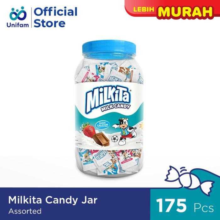 

PastikanTerjaminMutunya- Milkita Candy Jar Assorted Festive (175pcs) - Permen Susu Aneka Rasa
