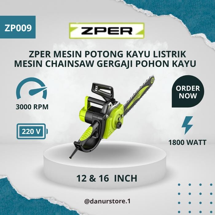 ZPER Mesin Potong Kayu Mesin Chainsaw Gergaji Potong Pohon Kayu Gergaji Mesin Potong Kayu