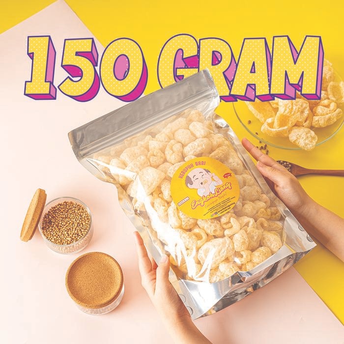 

BnyKBonusBelidiMari- Kerupuk Kulit Babi BIG 150 gram Pouch Besar - GARING/GURIH NAGIH