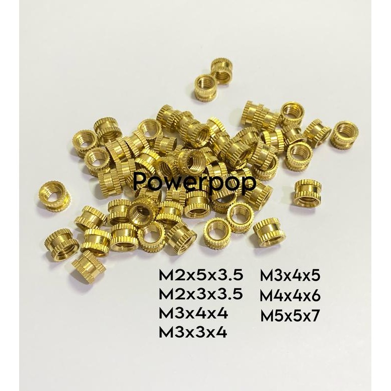 PREMIUM Brass knur m2 m3 insert nut mur tanam 3d print