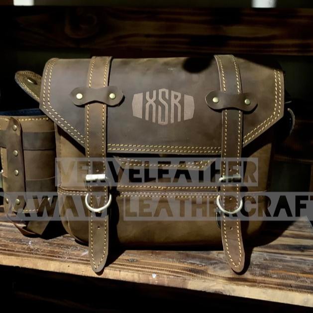 PREMIUM Yamaha xsr 155 , tas motor xsr 155 , motor custom , tas kulit