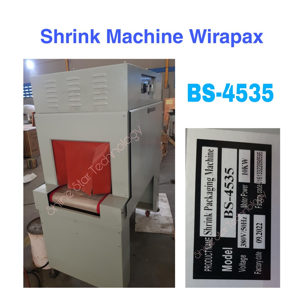 WIRAPAX Mesin Shrink Besar Shrink Machine Teflon Belt Conveyor BS-4535 BS-4535LA WIRAPAX