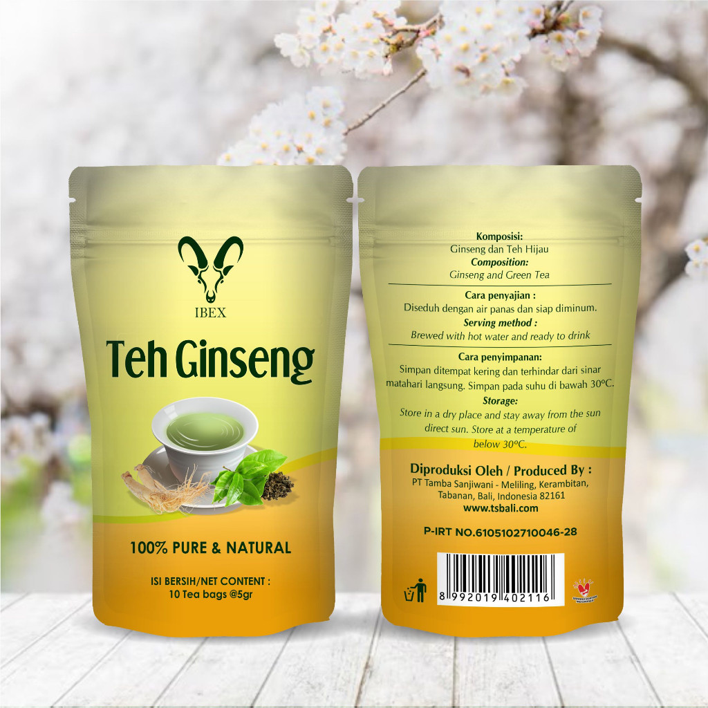 

IBEX Ginseng Tea Minuman Kesehatan Teh Ginseng Pure & Natural 5gr x 10 Kantong