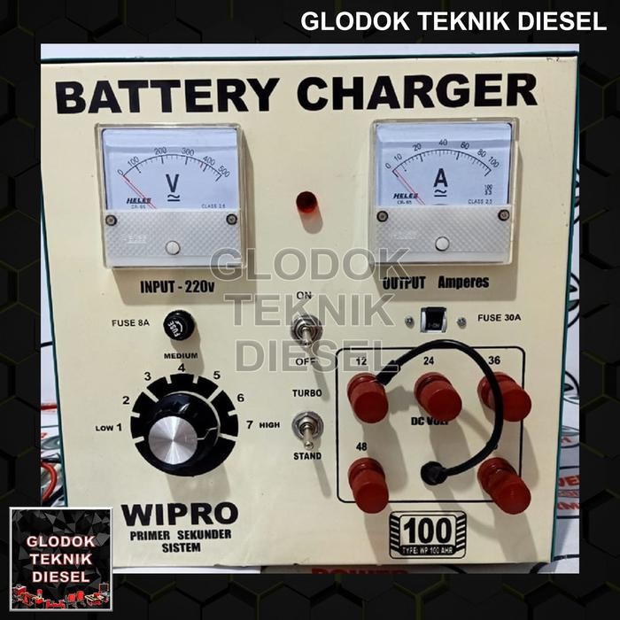 GASS. WIPRO CHARGER AKI MOBIL MOTOR 100 A BATTERY CHARGER 100 AHR CAS AKI