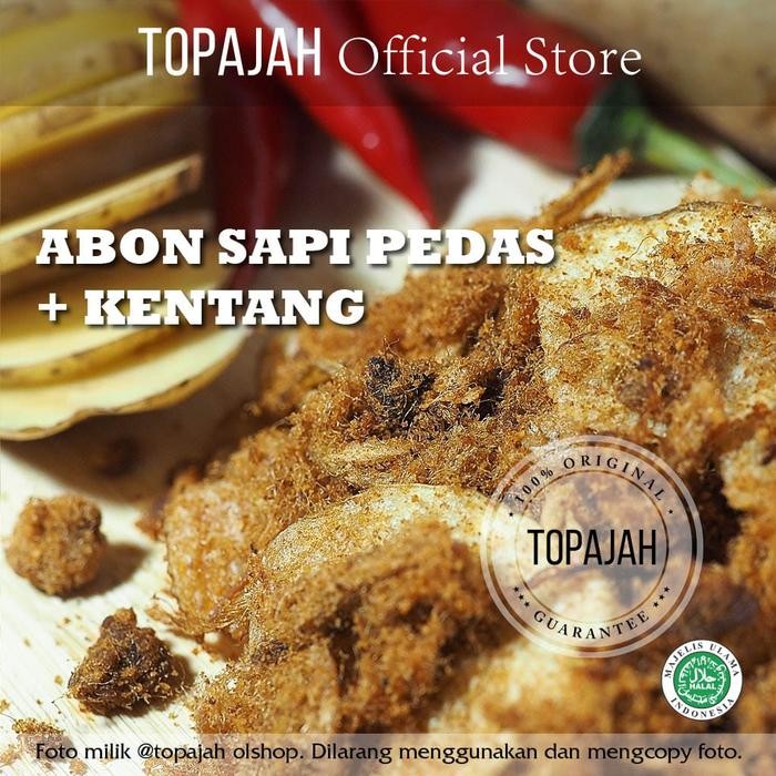 

terbaru !!! abon sapi spesial+kentang manis/pedas sie sin 1kg repack halal ready