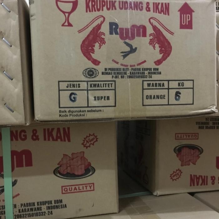 

terbaru !!! kerupuk udang gondang walet super 1 dus isi 6 kg (grab&gojek only) ready