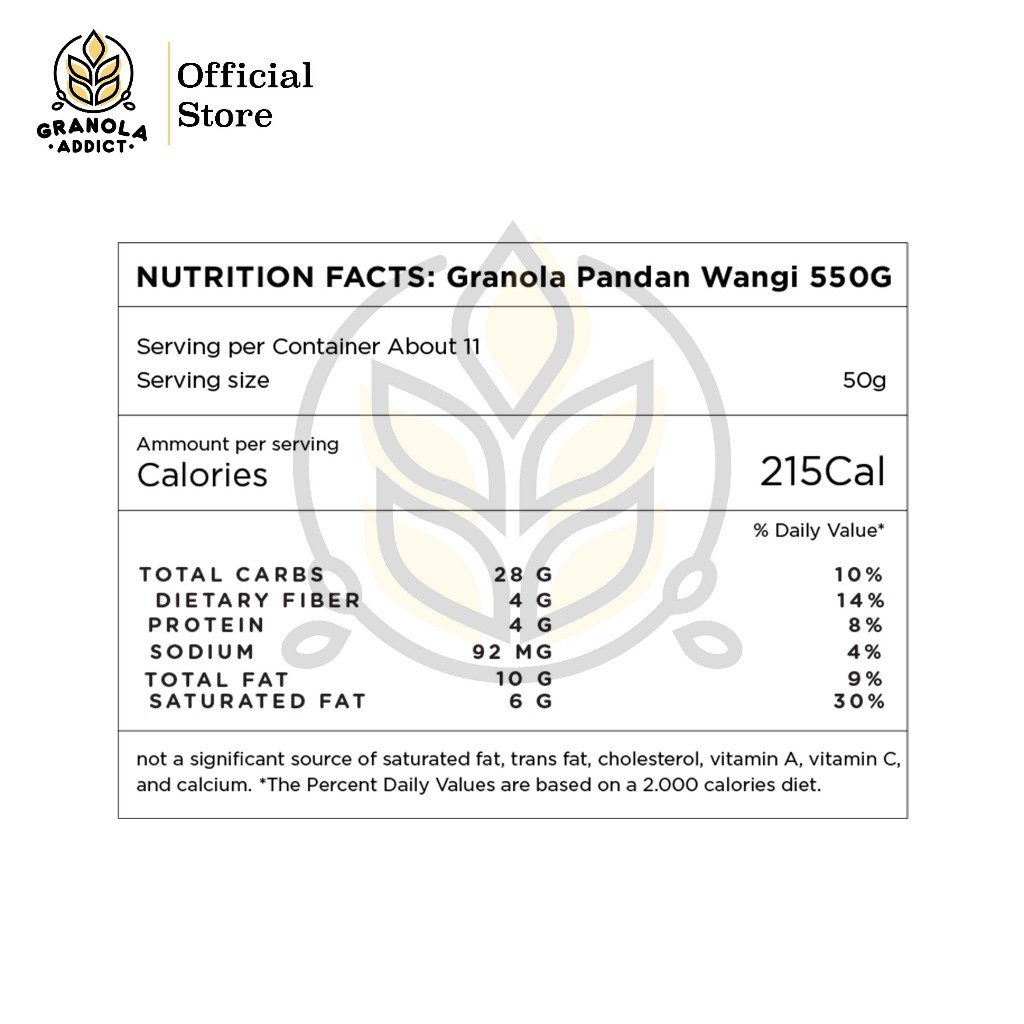 

Granola Addict - Pandan Wangi 500G (BONUS + 50G)