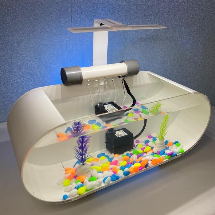 Kualitas No1 Akuarium Mini Fullset Air Terjun Ukuran Mini 30X11,5X12Cm Akrilik Aquarium Aquascape