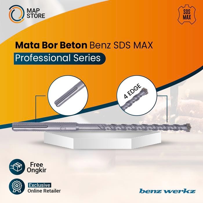 SDS MAX 4-edge 30mm x 570mm - Mata bor beton SDS Max Benz Werkz