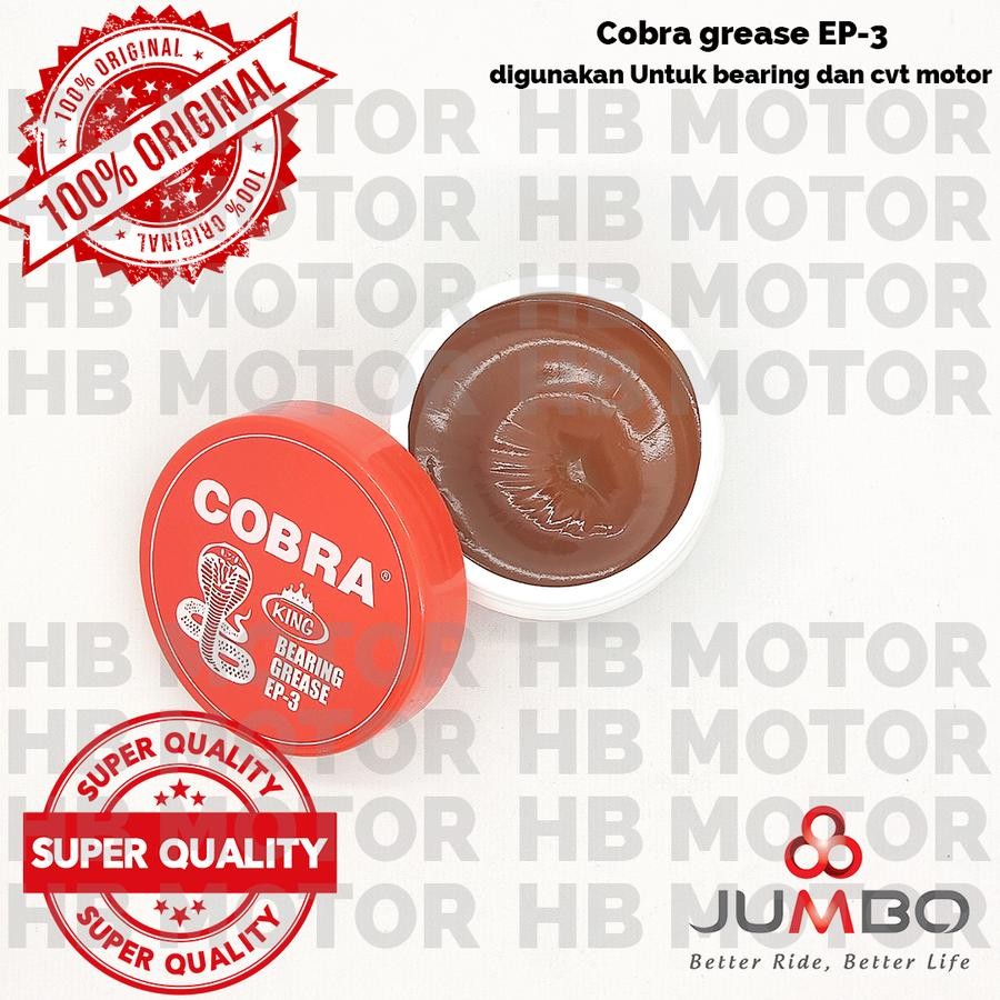(GREASE MESIN) GEMUK CVT COBRA 100GR HI - TEMP COBRA KING BEARING GREASE EP-3