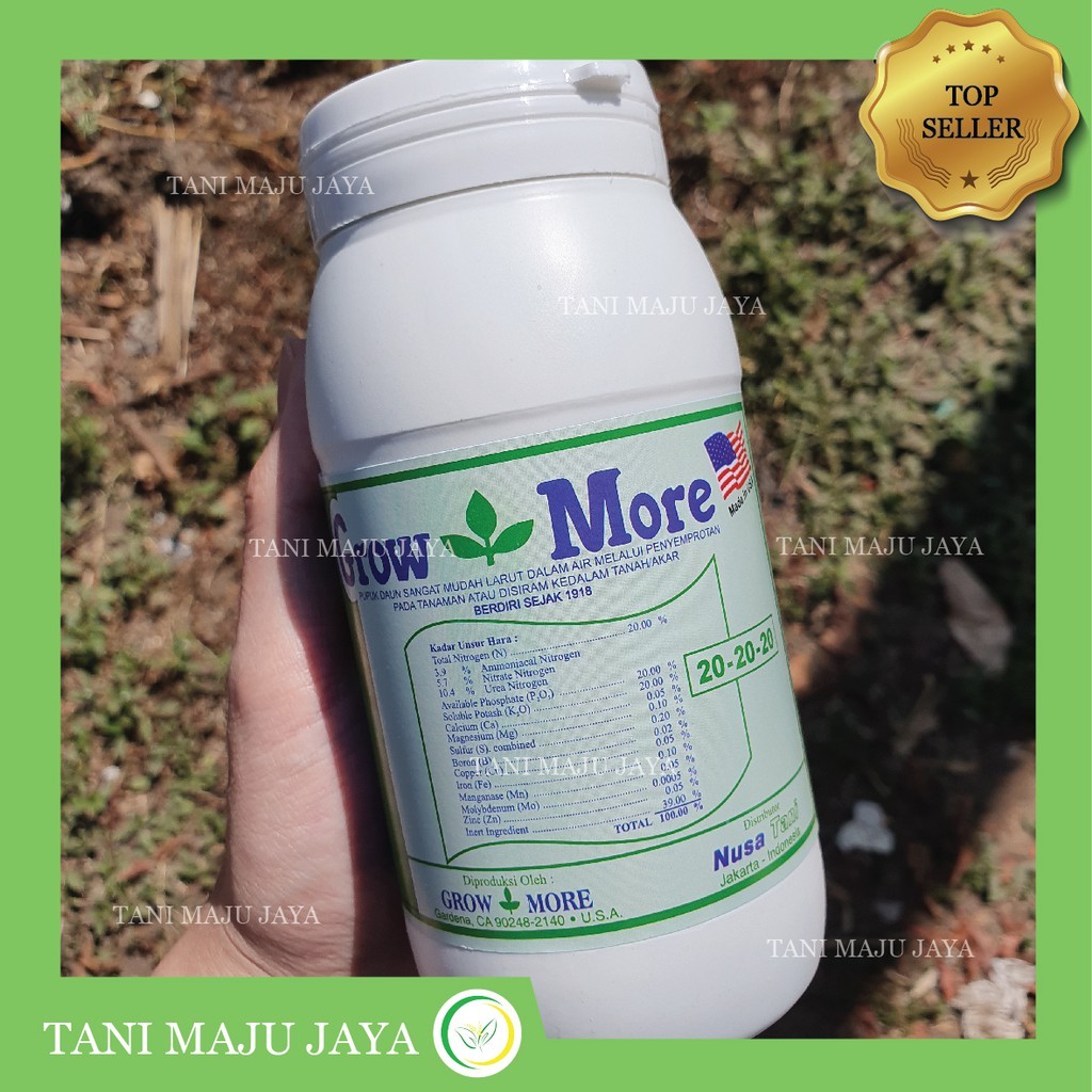 PUPUK GROWMORE SEIMBANG 20-20-20 454 GR ORIGINAL ASLI USA NUTRISI GROW MORE TANAMAN BUNGA BUAH