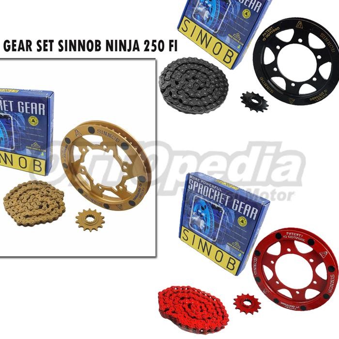,,,,,,,] Gear Set Rantai Motor / Chain Kit Sinnob Ninja 250 Fi Gold