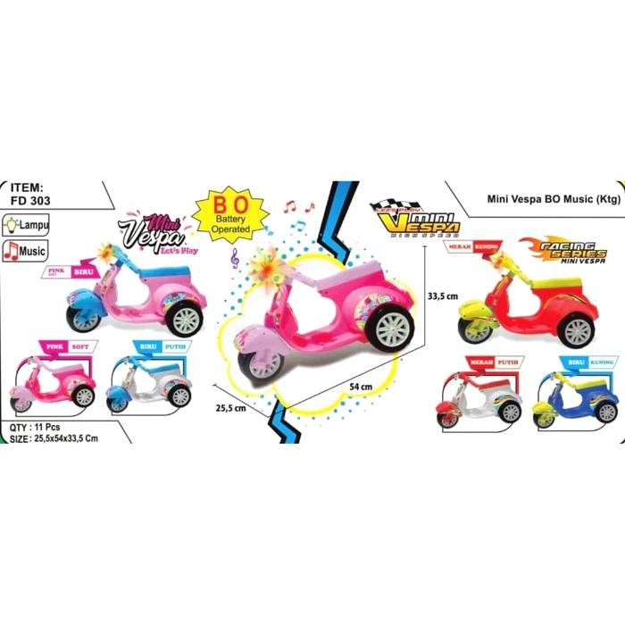 Mainan Vespa Mini Anak Ada Musik Dan Lampu / Vespa Mini Anak / Vespa #Gratisongkir