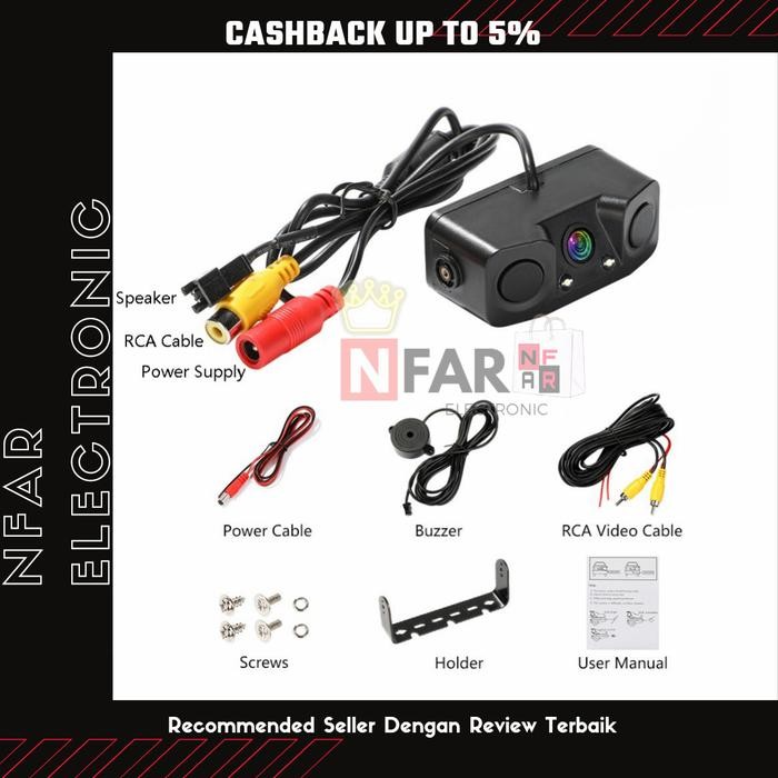 Afsheen_Fashion_ Kamera Parkir Mobil 2 Sensor Kamera Mundur Mobil Wide Angel Sensor