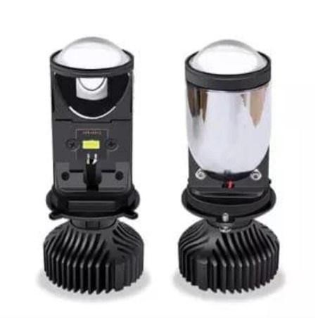Lampu Led Ayoto Mobil Headlamp Depan Utama Projektor T9 H4/Hs1 Warna Putih 55 Watt 1Set 2Pcs