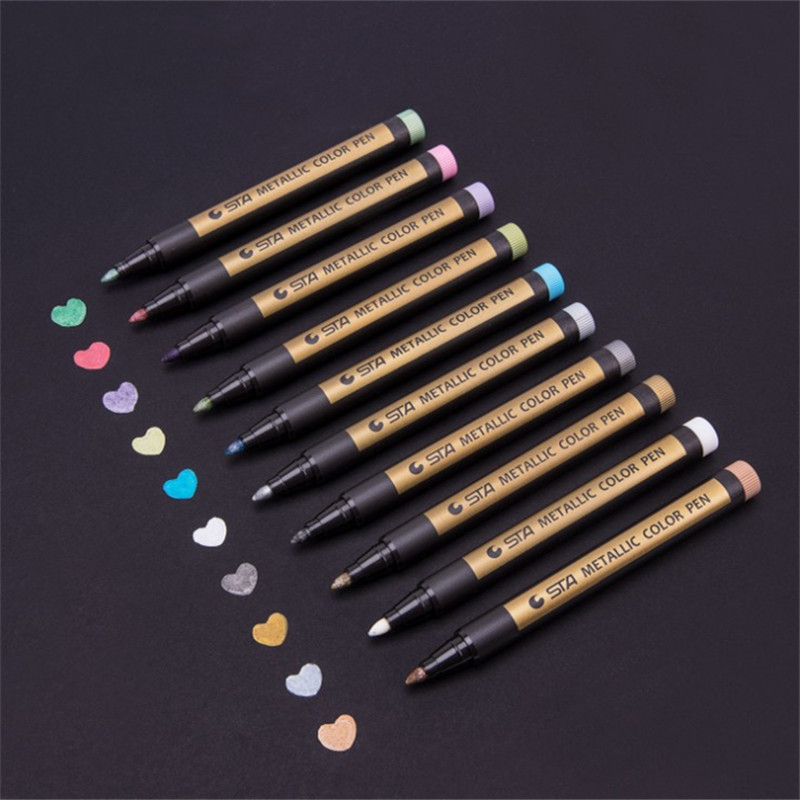 

1 Pcs Stationery Metal Color Paint Pen Technology Pen Invitation Card Greeting Card Greeting Card