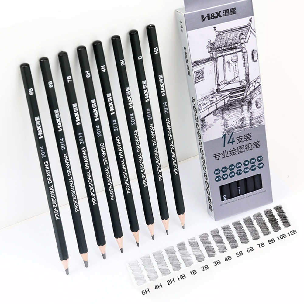 

14Pcs/Set Professional Drawing Sketch Pencil Art Supplies