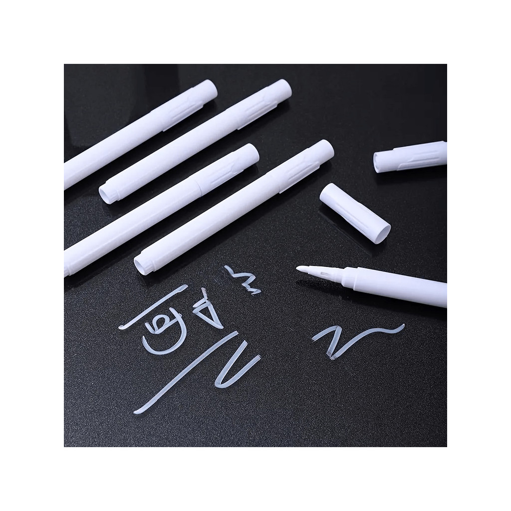 

12Pcs White Liquid Chalk Marker Pens (Set Of 12) - Dust-Free And Easy Erase Formula - Perfect For