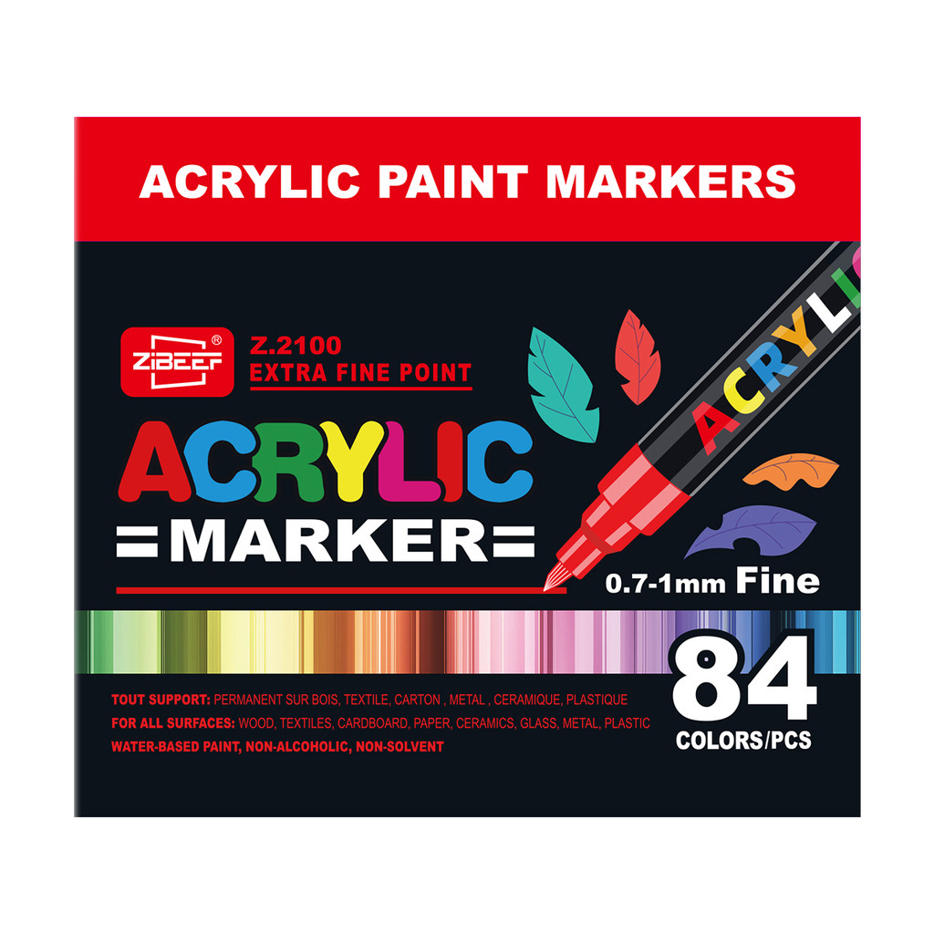 

36/60/84/120-Color Acrylic Paint Marker Pen Sets - Ideal For Artists. Use On Rock Painting, Glass,