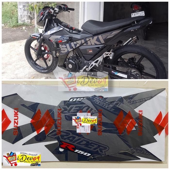 Striping Set Stellar Blue Satria Fu Fi Injeksi Tulisan Raider Original SGP