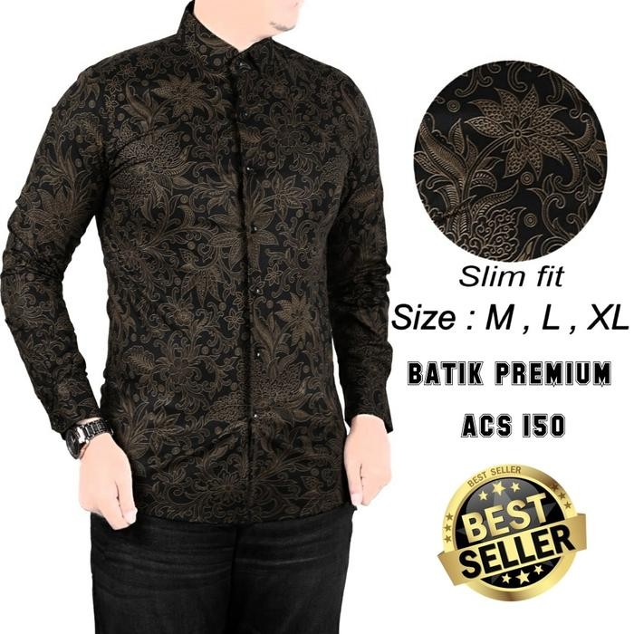 Gentra- Kemeja Batik Pria Slim Fit / Baju Batik Pria Slim Fit Acs150