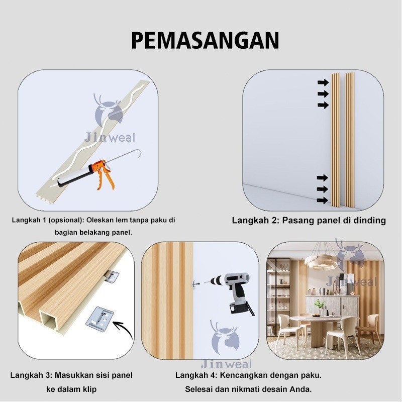 Terapitrendy Wood Panel Wpc/Panel Dinding Motif Kayu/Wood Wall Panel Dekorasi Dinding / Woodpanel