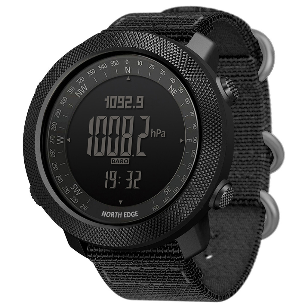 Men's Outdoor Digital Sports Watch with Altimeter Barometer Compass World Time 50M Waterproof Pedome