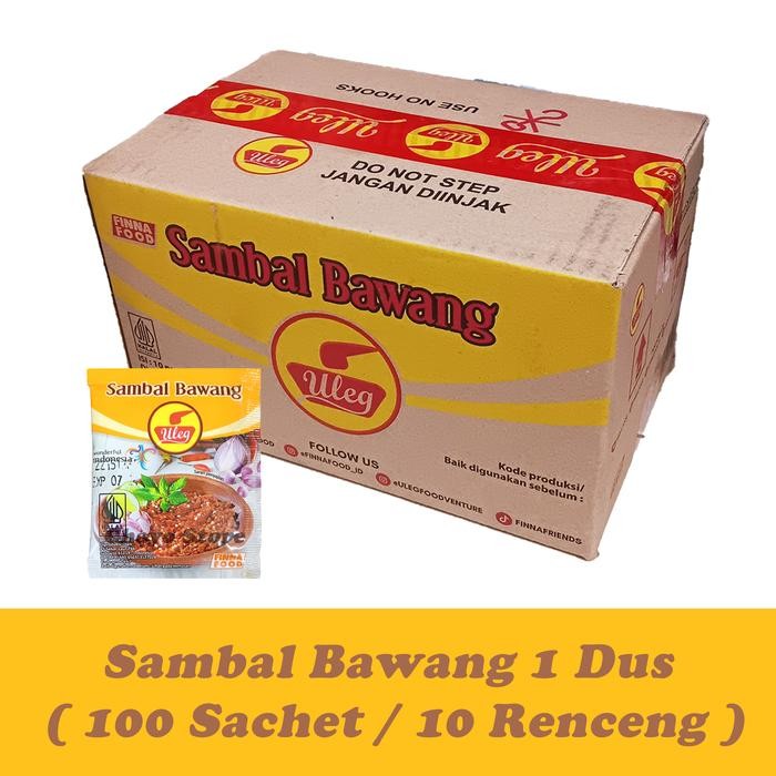 

New Finna Sambal Terasi Uleg Sachet 10 Renceng ( 1 Dus / 100 Sachet ) Sambal Uleg Bawang Rendang