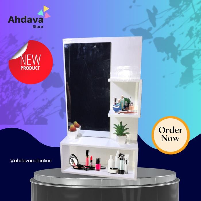 New Meja Rias / Cermin Vintage / Tolet Minimalis / Cermin Rias Dinding Portabel Bergaransi Kaca