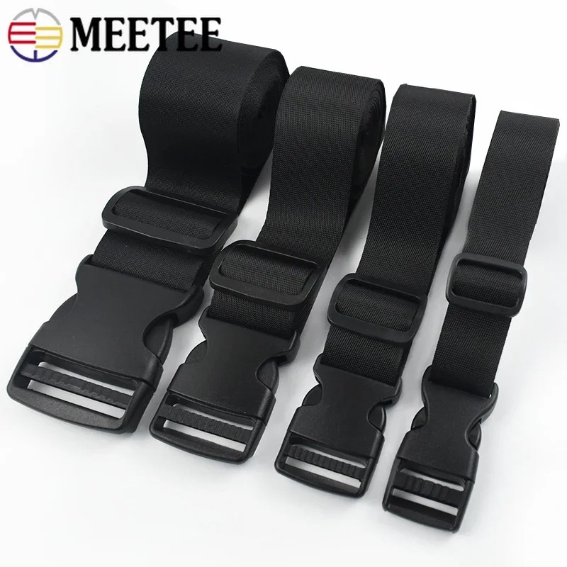 

1-5Sets 15-50Mm Webbing Straps Plastic Buckles Clip Bag Side Quick Release Buckle Adjust Slider Hook