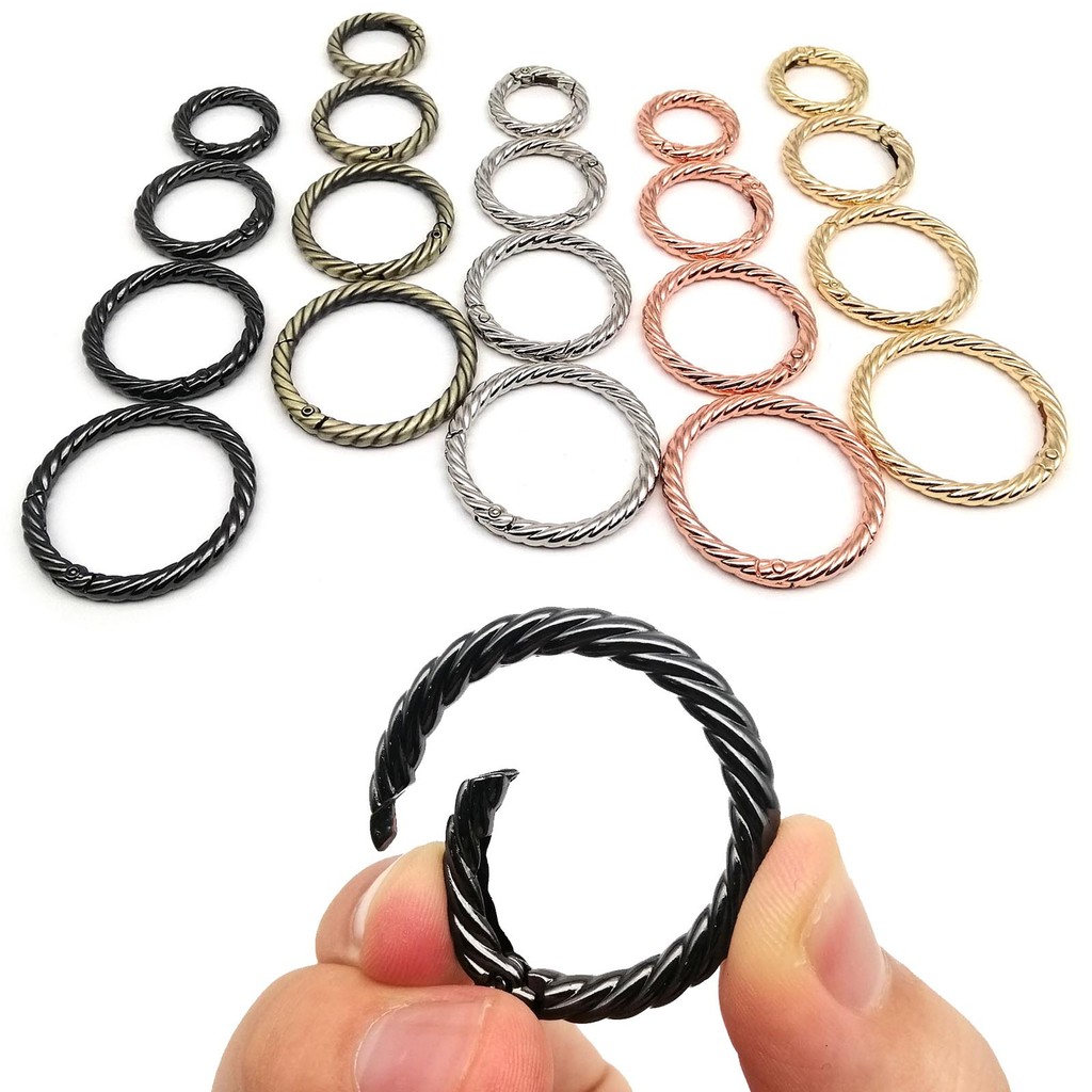 

Twist Spring O Ring Openable Leather Bag Handbag Strap Buckle Connect Keyring Pendant Key Dog Chain