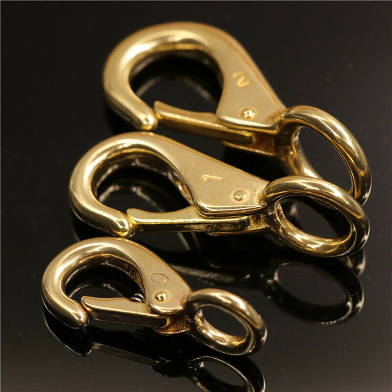 

1 X Solid Brass Snap Hook Fixed Eye Trigger Clasp For Leather Craft Bag Strap Belt Horse Gear Marine