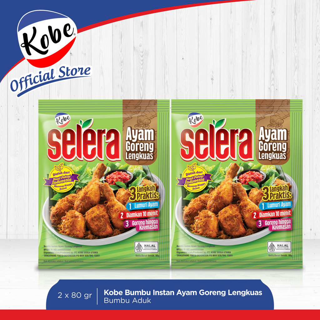 

Kobe Selera Bumbu Ayam Goreng Lengkuas 80gr x 2 pcs