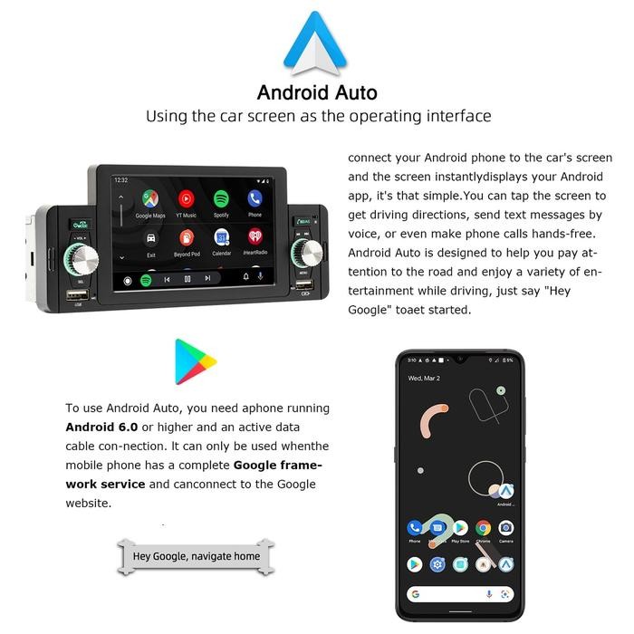 TOP HEADUNIT BLUETOOTH ANDROID SINGLE DIN HEAD UNIT AUDIO RADIO MOBIL CAR -