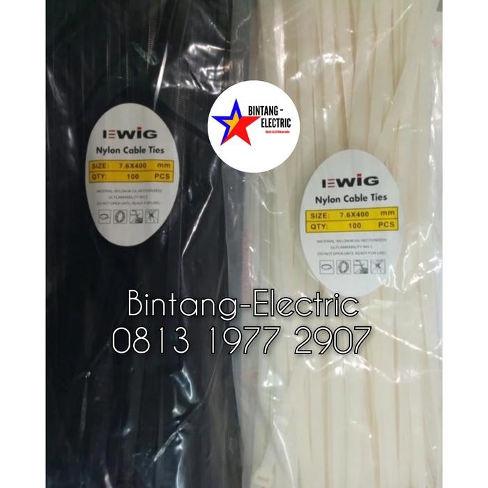 

Kabel Ties / Kabel Tis Uk. 40cm Tebal 7.6mm Warna Hitam / Putih EWIG