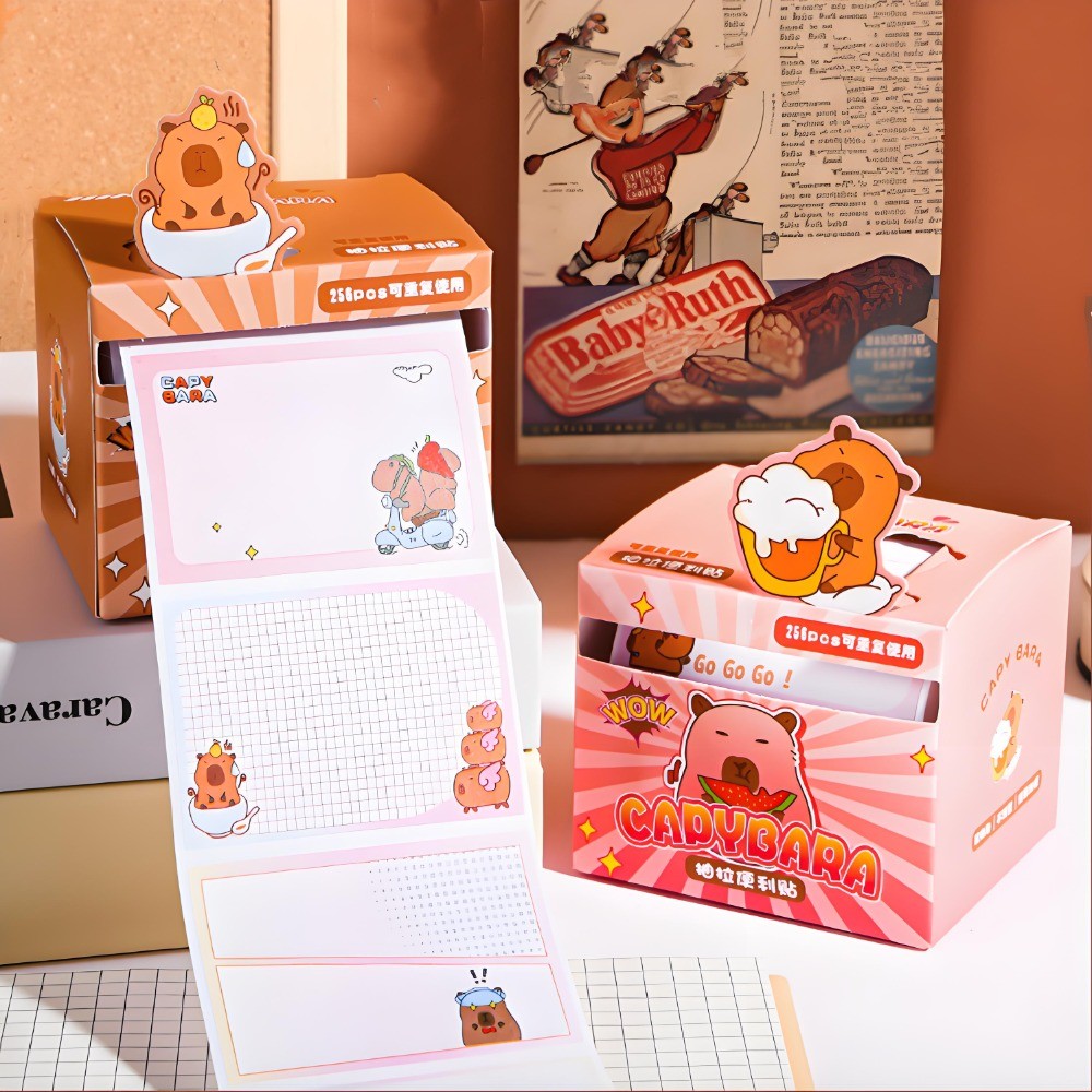 

256Sheets Cartoon Capybara Posits Sticky Paper Pads Stationery Stickers Posted It Memo Notepad