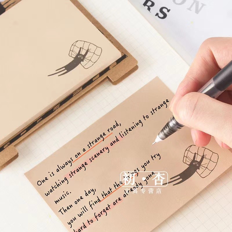 

40 Sheets Cat Sticky Stationery Notepad Office Bookmark Sticky Notes Kawaii Design Stickers In