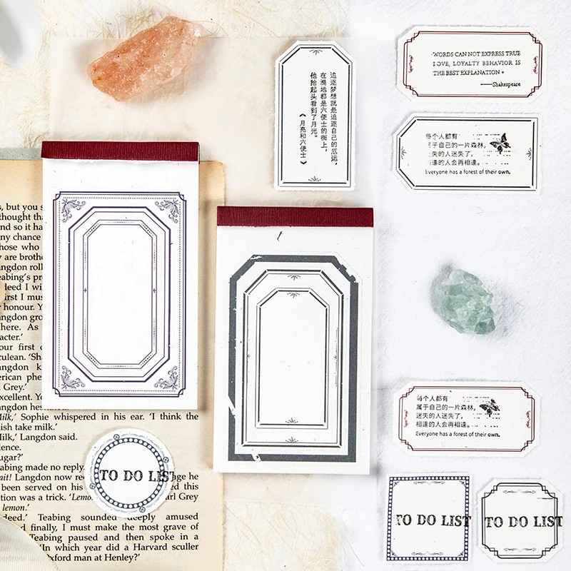 

30Sheets/Book Retro Material Paper Note Series Tickets Memo Paper Notes Memo Pad Diary Stationary