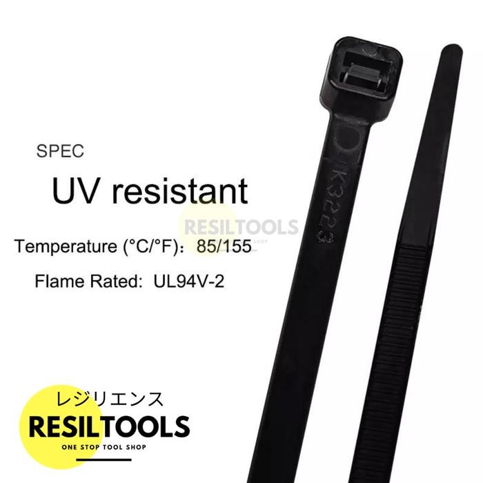 

TERBARU! 100 pcs Cable Ties Anti UV 3.6 x 200 mm Tis Tahan Sinar Matahari Nilon