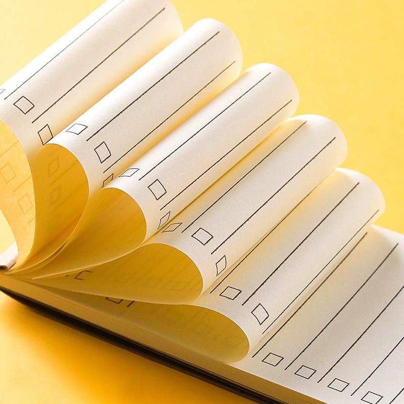 

50Sheets/Set Kraft Paper Memo Pad Grid Line Blank Inner Pages To Do List Portable Notepad Checklist